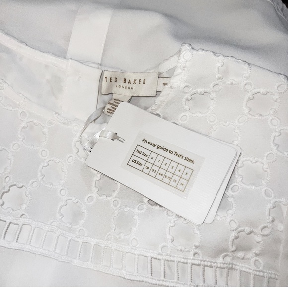 NWT Ted Baker | Fellie Broderie Pleated Frill Eyelet Blouse XS 0-2 - Picture 13 of 16